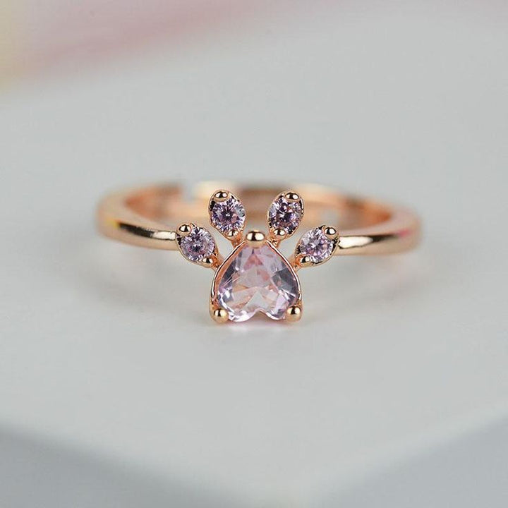 Rose Paw Crystal Ring