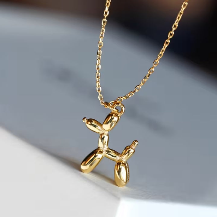 Golden Balloon Dog Pet Necklace