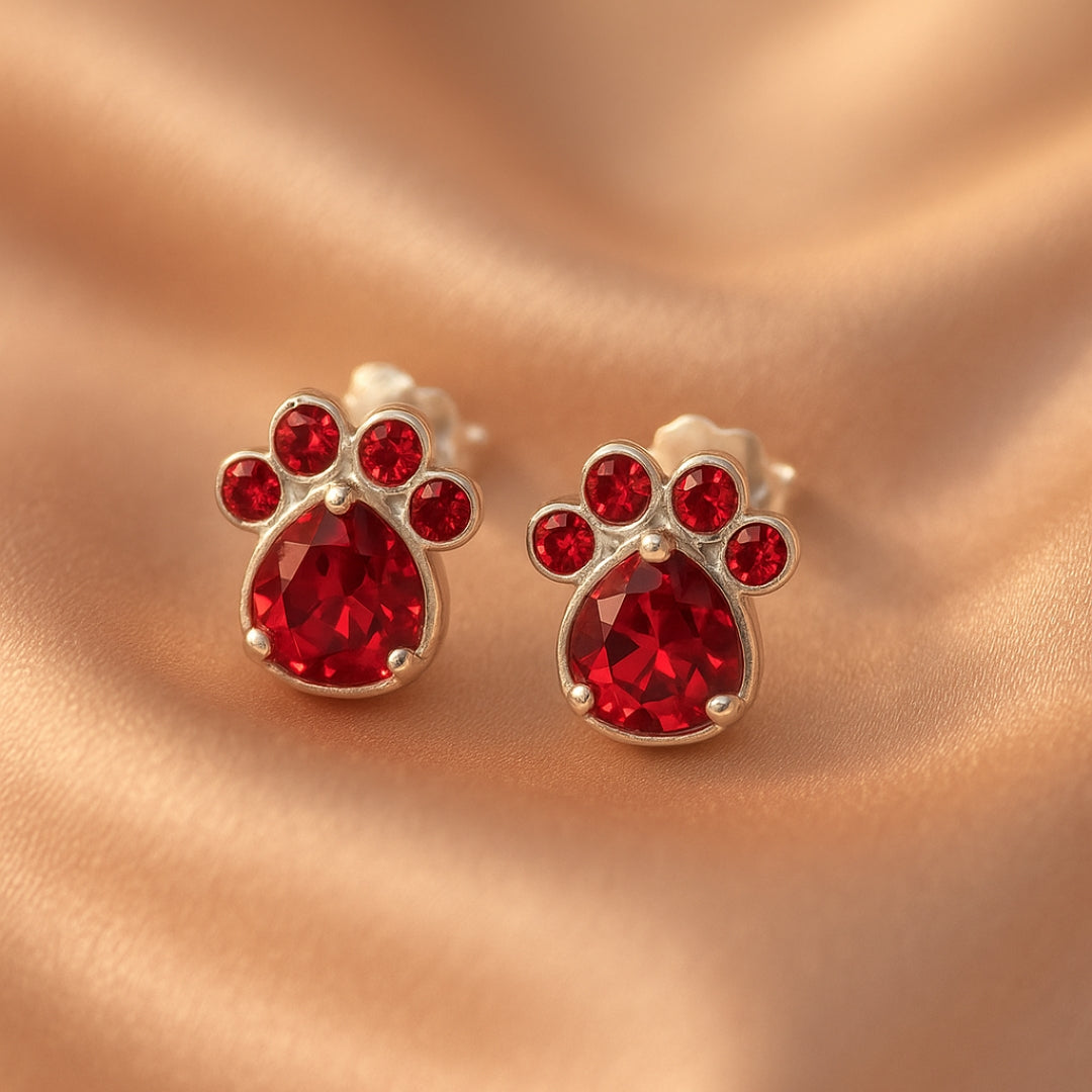 The Crystal Paw Earrings