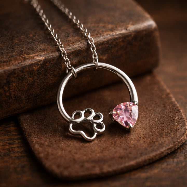 Paw Love Circle Necklace