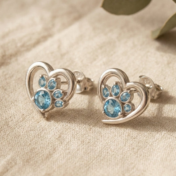 The Heart and Paw Stone Earrings