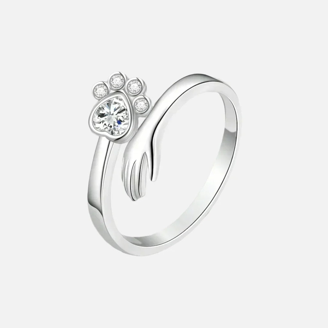 Paw Hug Crystal Ring