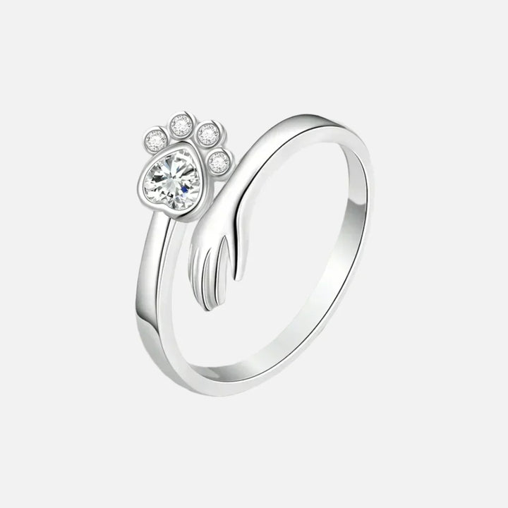 Paw Hug Crystal Ring