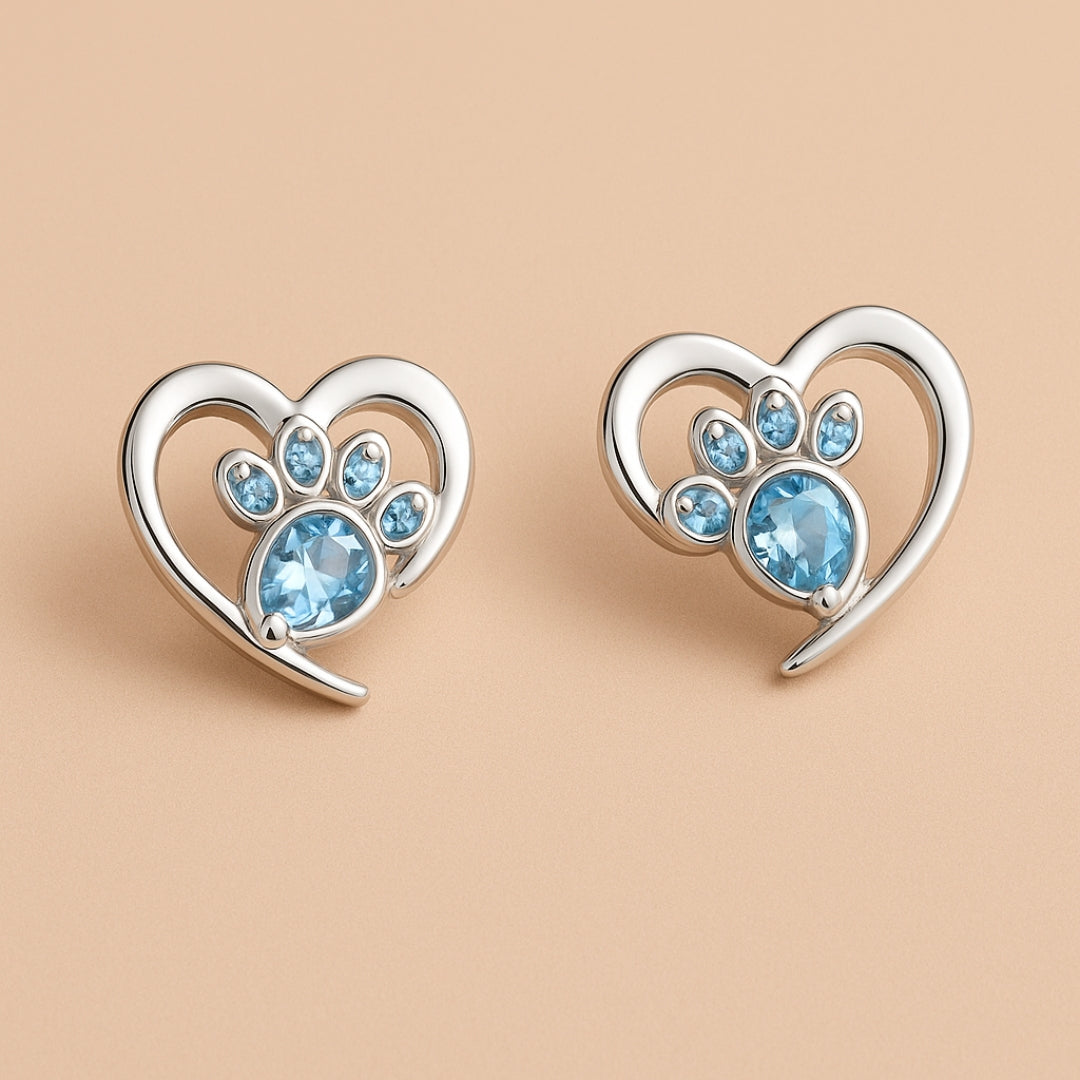 The Heart and Paw Stone Earrings