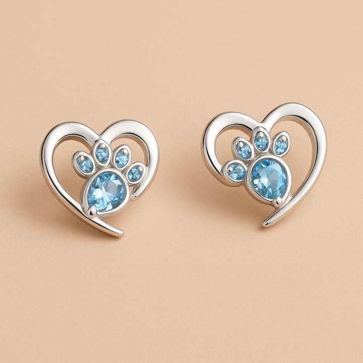 The Heart and Paw Stone Earrings