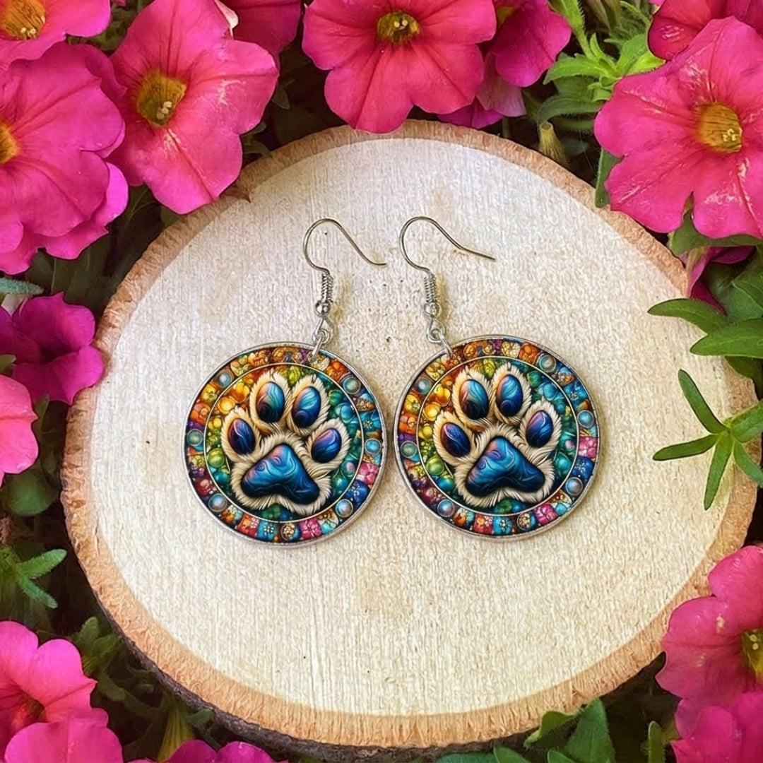 The Stained Glass Paw Earrings