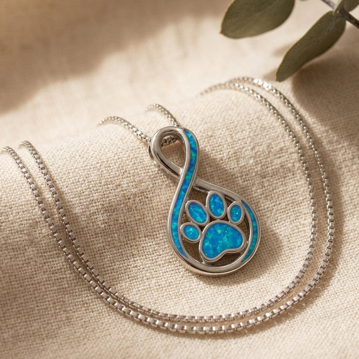 The Blue Opal Infinity Necklace