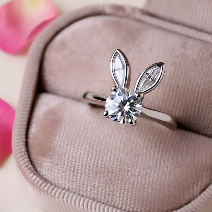 Bunny Spark Solitaire Ring