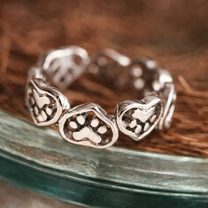 Rose Gold Paw Print Ring