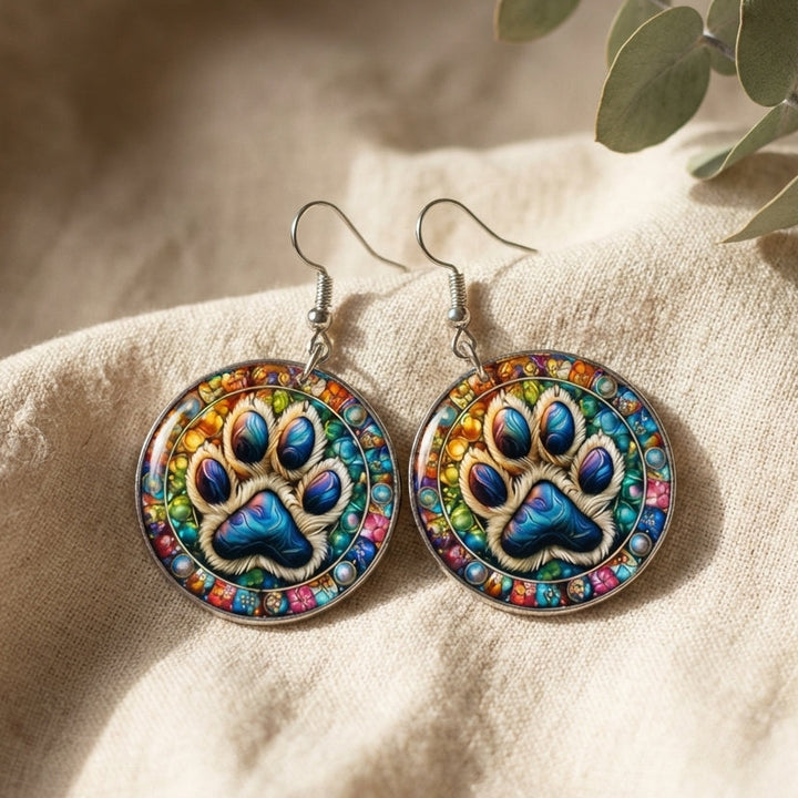 The Stained Glass Paw Earrings