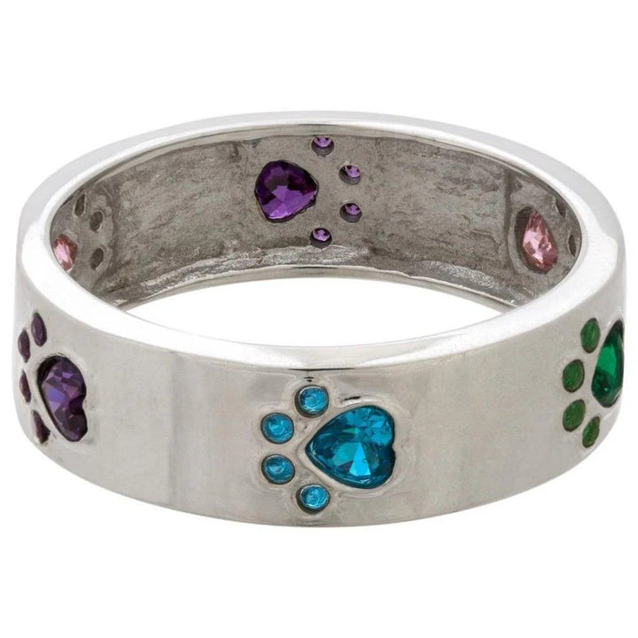 Multicolor Paw Inlay Ring