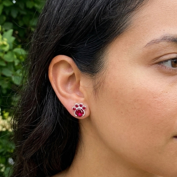 The Crystal Paw Earrings