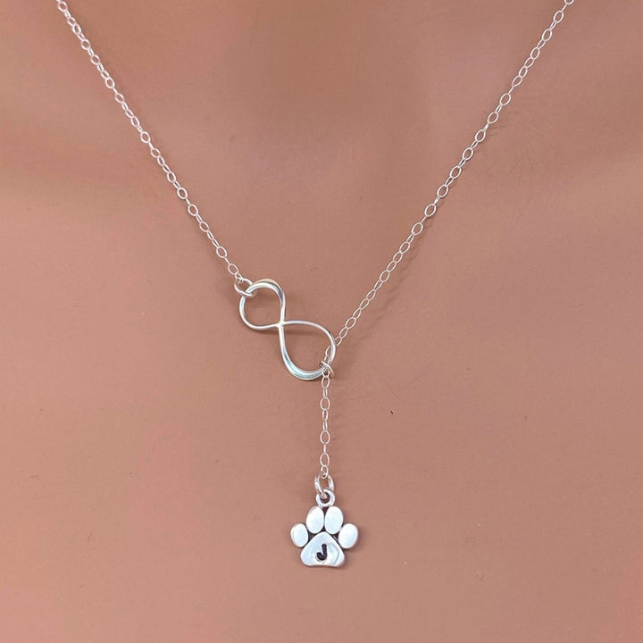 Infinity Paw Drop Necklace