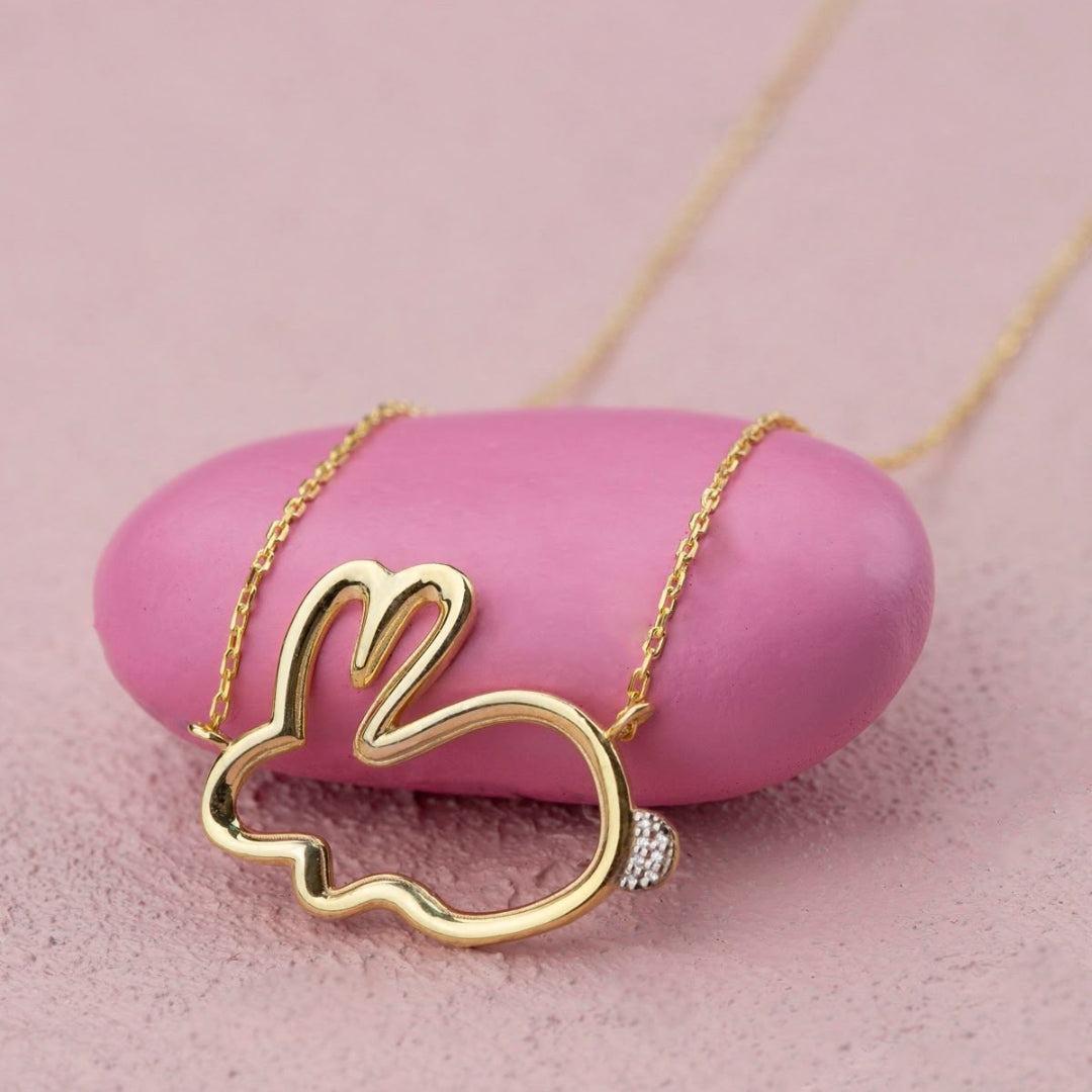 Golden Bunny Pet Necklace