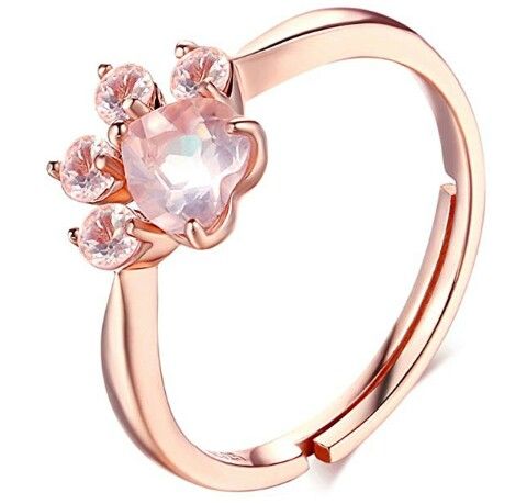 Blush Paw Crystal Ring