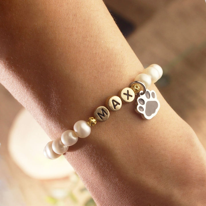 Personalized Beaded Paw Bracelet