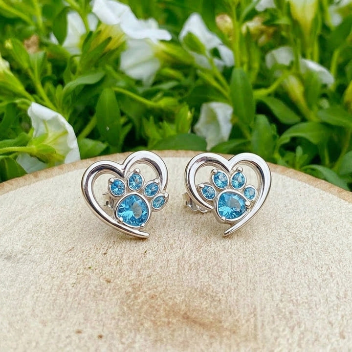 The Heart and Paw Stone Earrings