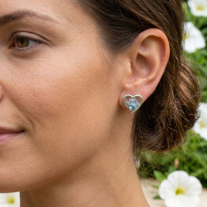 The Heart and Paw Stone Earrings