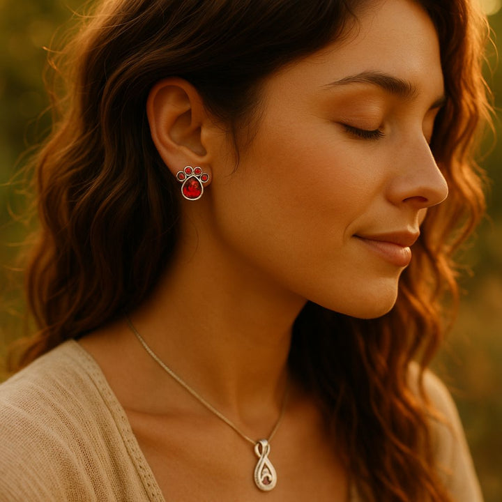 The Crystal Paw Earrings
