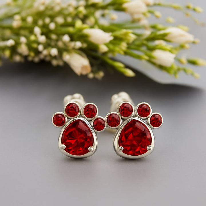 The Crystal Paw Earrings