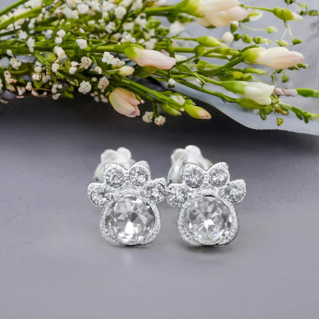 The Crystal Paw Earrings