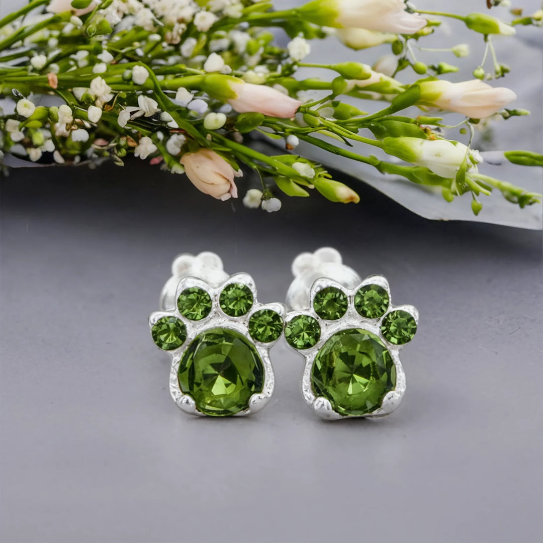 The Crystal Paw Earrings