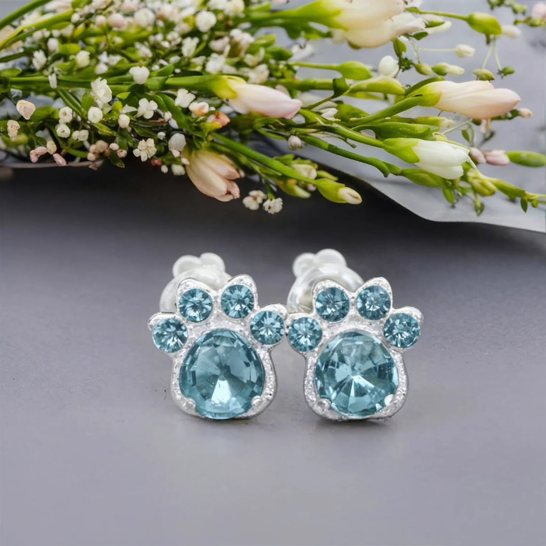 The Crystal Paw Earrings