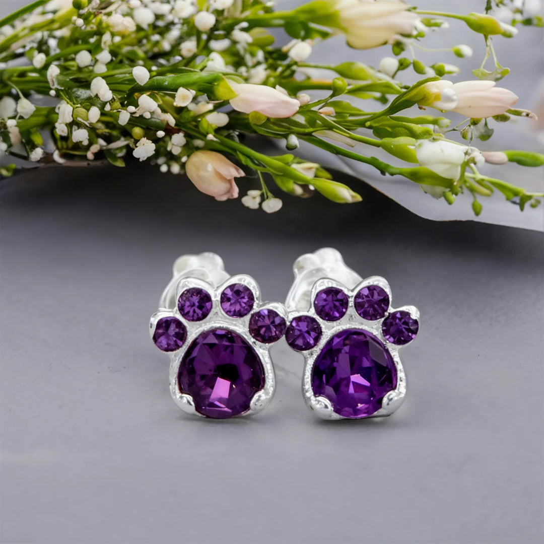 The Crystal Paw Earrings
