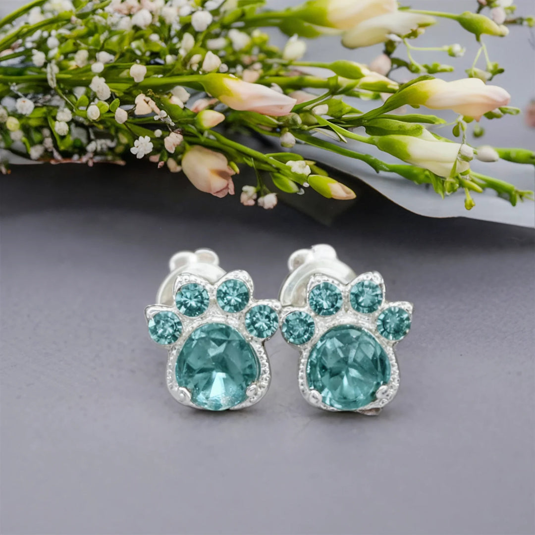 The Crystal Paw Earrings