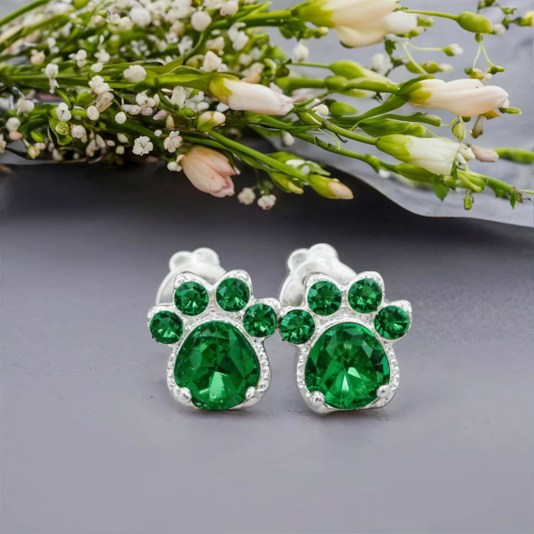 The Crystal Paw Earrings