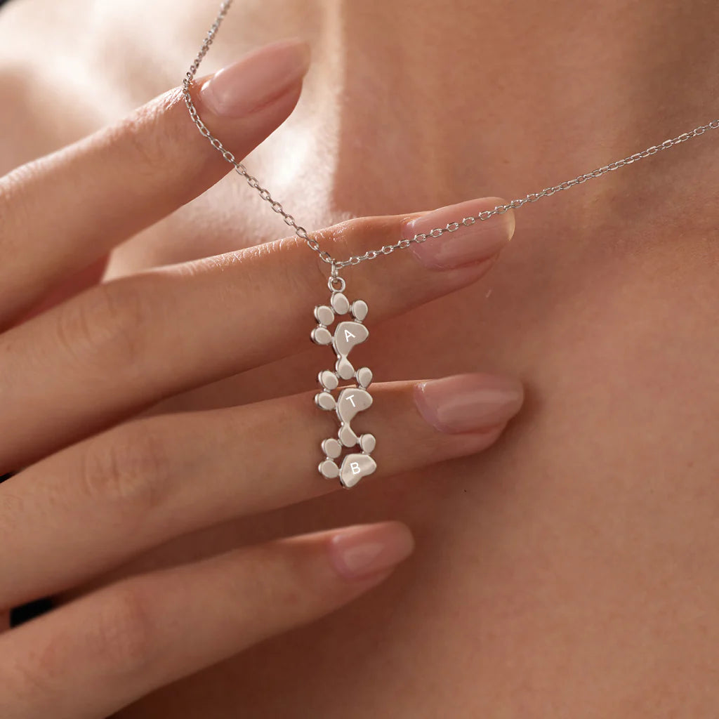 Triple Stacked Paw Necklace