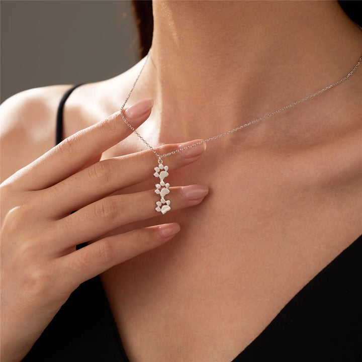 Triple Stacked Paw Necklace