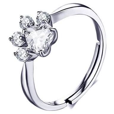 Blush Paw Crystal Ring