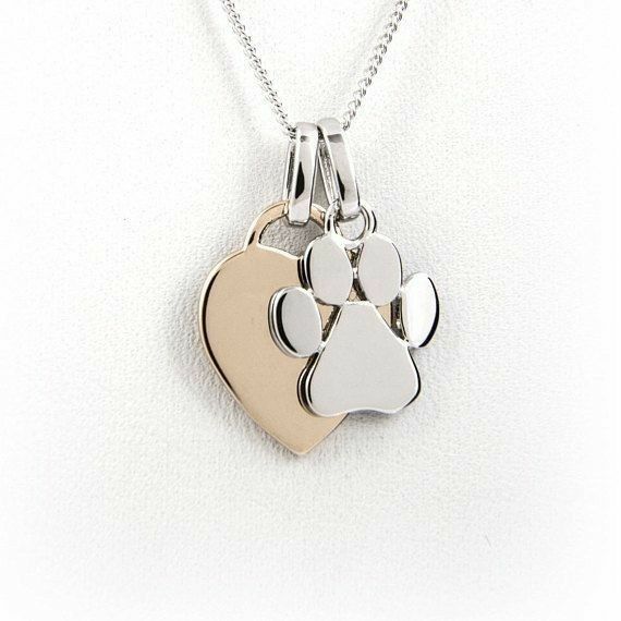 Paw Print Heart Duo Necklace