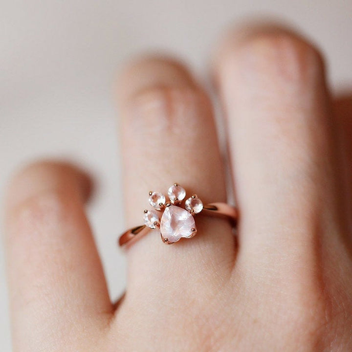 Blush Paw Gem Ring