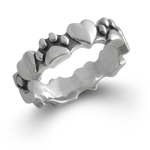 Paw Heart Band Ring