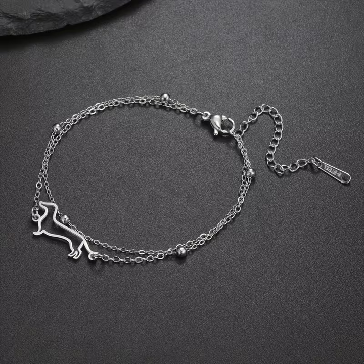 Minimal Dog Outline Bracelet
