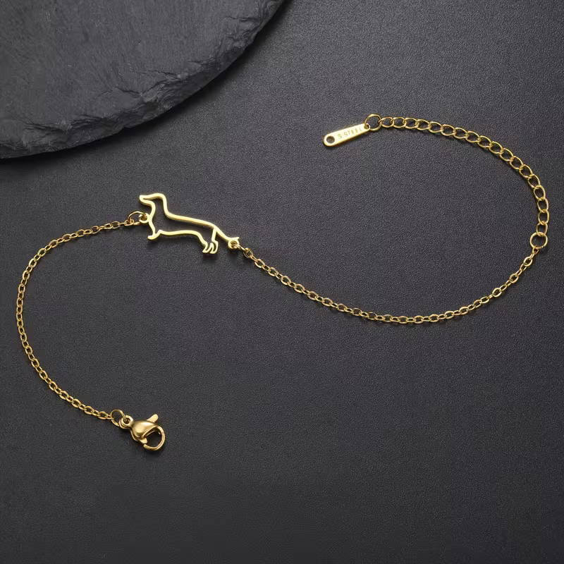 Minimal Dog Outline Bracelet