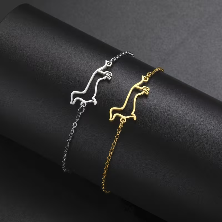 Minimal Dog Outline Bracelet