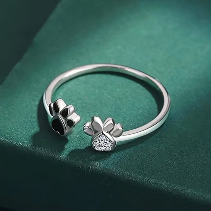 Paw &amp; Heart Open Ring