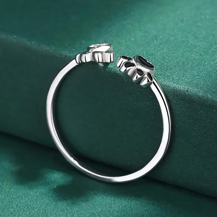 Paw &amp; Heart Open Ring