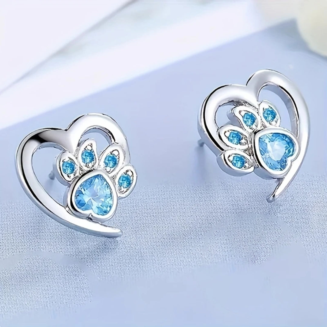 The Heart and Paw Stone Earrings