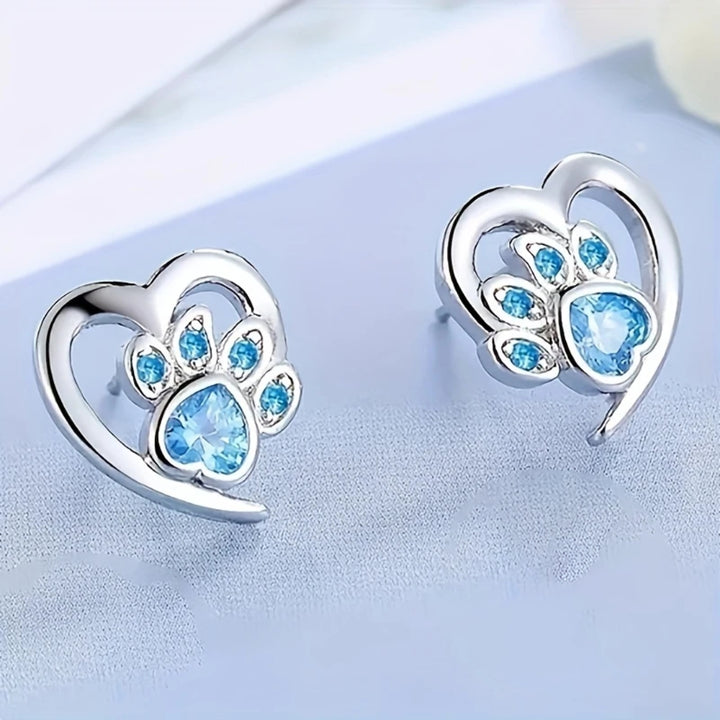 The Heart and Paw Stone Earrings